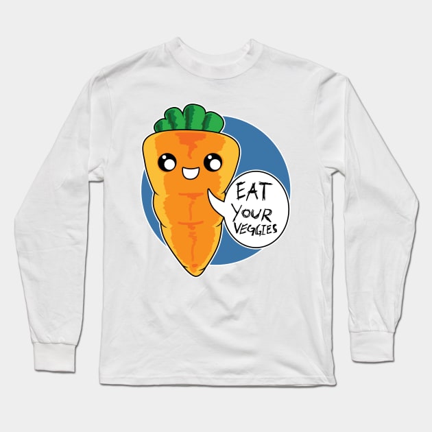 Eat Your Veggies (carrot) Long Sleeve T-Shirt by giziyo